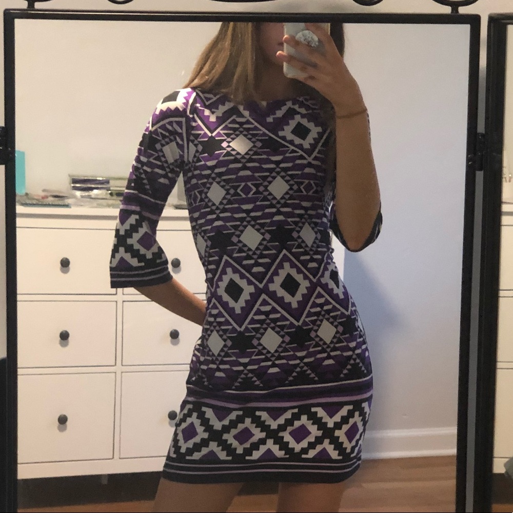 Purple Printed Dress